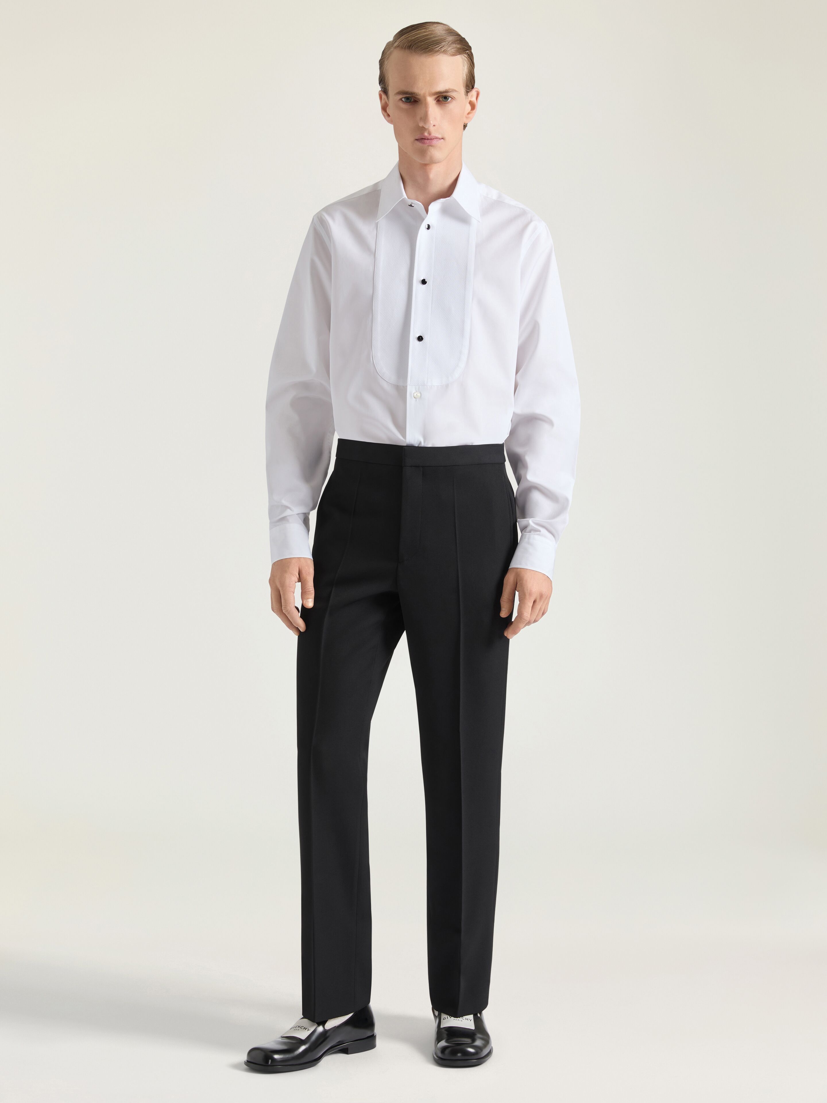 Tuxedo shirt in cotton poplin
